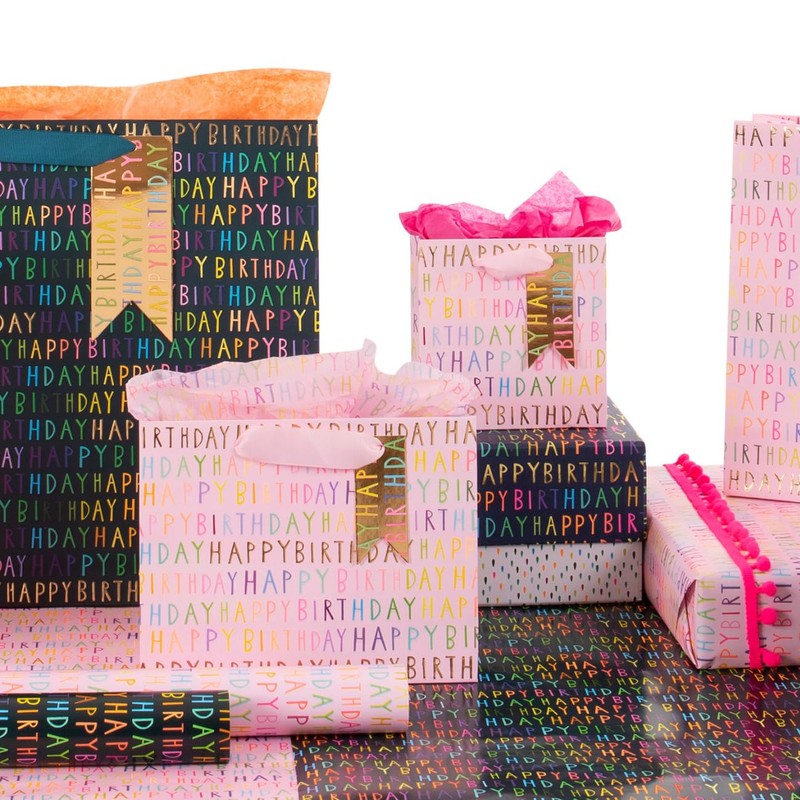 Navy Happy Birthday Tissue Paper