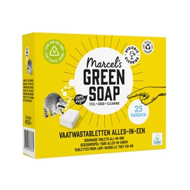 Marcel's Green Soap - All-in-One Dishwasher Tablets - Dishwasher Tablets - Dishwasher - Microplastic-Free Formula - Vegan - EU Ecolabel Certified - Pack of 25