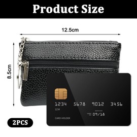 FDJZXW Key Bag 2 Key Case Key Case Excellent Wear Resistance and Water Resistance Women and Men Key Cases with Zip for Men and Women Black, black