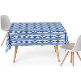 ECOMMERC3 Fleckabweisende Tischdecke für rechteckigen Tisch, Größe 100 x 140 cm, schmutzabweisende Tischdecke, extra weich und wasserdicht, Blau