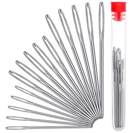 15pcs Embroidery Needle,Hand Sewing Needles,Leather Large Eye Sewing Needles,Handmade Yarn Knitting Needle for Hand Sewing Art Crafts