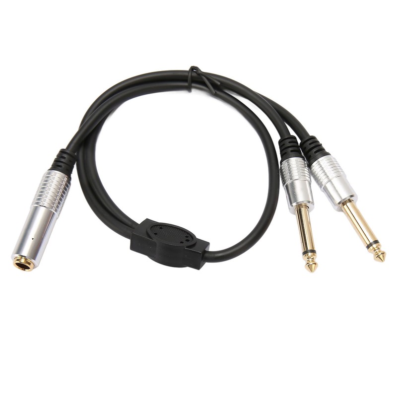6.35mm Splitter Cable Female to Dual Male Gold Plated Plug