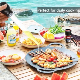 2 Pcs Turkey Baster, Turkey Baster Large, Baster for Cooking, Turkey Oil Dropper with Brush, Cooking Turkey Injector Long Turkey Baster for Oiling and Marinating Turkey Beef Pork