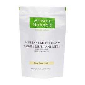 Multani Mitti (Fullers Earth) Clay Powder 16oz / 1lb / 454 g - by Amson Naturals-100% Pure & Natural.