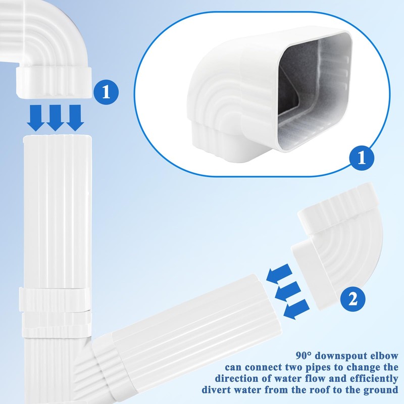 Gutter Elbow 2x3 90 Degree Downspout Elbow Gutter Connector Roofing