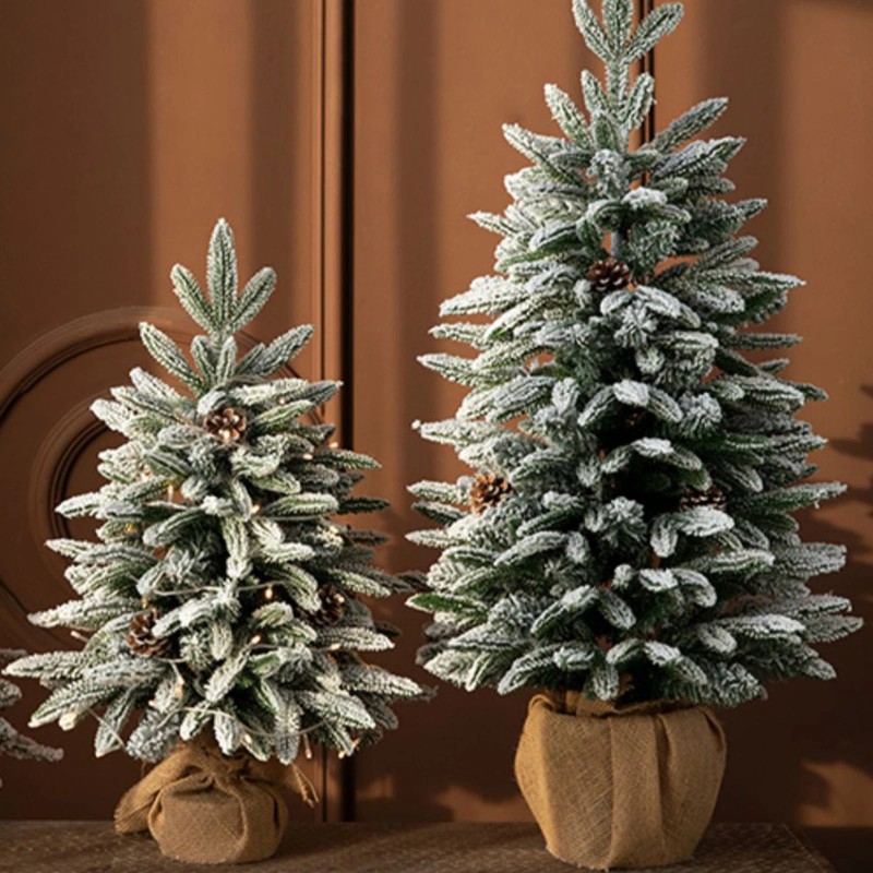 New Delicate 45cm Snow Flocked Xmas Tree For Office And