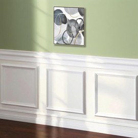 3 Set Peel and Stick Wall Molding Kit, 24" x 24" Premade Self Adhesive Wainscoting Panels, Ready to Assemble Accent Molding Trim for Interior Wall Moulding Decor