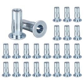 Awclub 5/16-18 Multi-Grip Rivet Nuts, 24pcs Pre-Bulbed Shank Flat Head Threaded Insert Nut Carbon Steel Plus Nuts Construction Fasteners for Industrial
