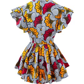 HongyuAmy Women's African Print Blouse Ankara Tribal Top Kente Wax Top(X-Large,Color A)