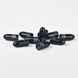 MUUNN 10 Pack Tungsten Worm Weights Fishing Sinkers, Tungsten Fishing Weights, Bullets Fishing Weights Bundle kit for Texas Rig and Carolina Rig(No Chip Black,3/16oz