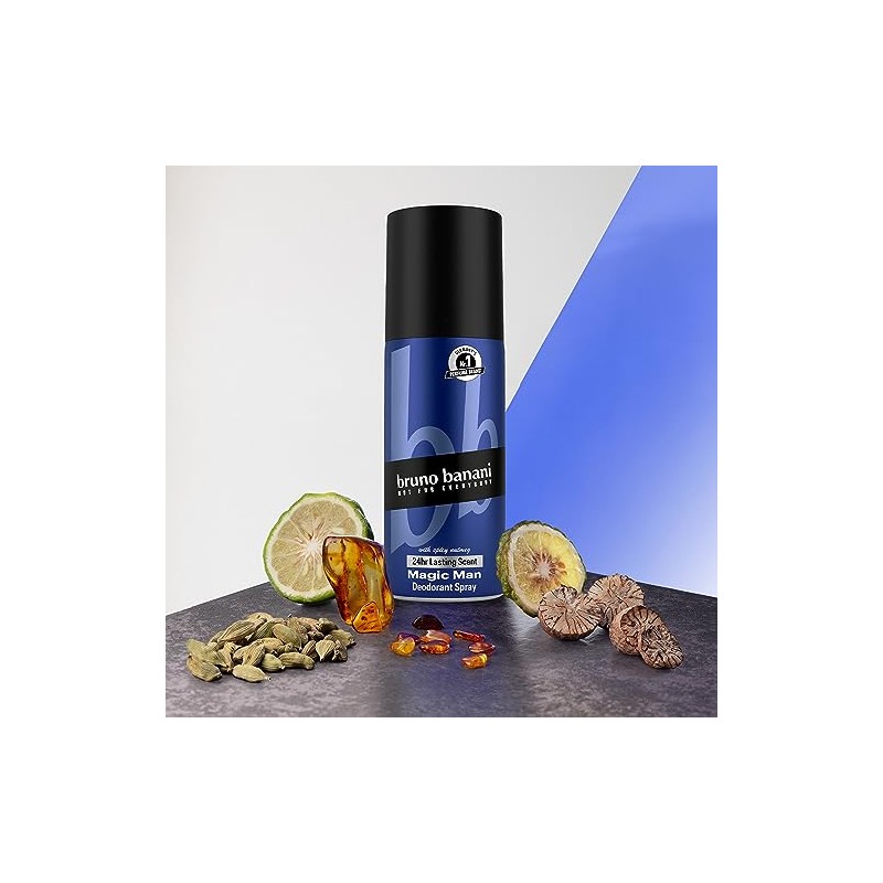bruno banani K√∂rperspray Magic Man, Herrenduft, 150 ml, Fl√ºssigkeit, Weihrauch