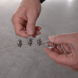 Drahtseile24 Wire Rope Set with 4 x Wire Rope Clips, 1 x Thimbles and 1 x Rope Tensioner | Wire Rope Tensioning | Diameter 3 mm | 3 m