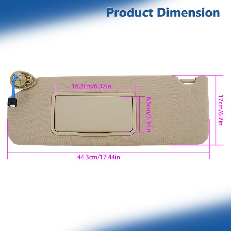 Silscvtt Beige Sun Visor Driver Side with Mirror and Light