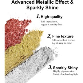 Chrome Nail Powder BISHENGYF - 6 Colors Rose Gold White Orange Metallic Effect Mirror Powder for Nails Aurora Iridescent Pearlescent Chrome Powder for Nails Art DIY Decoration