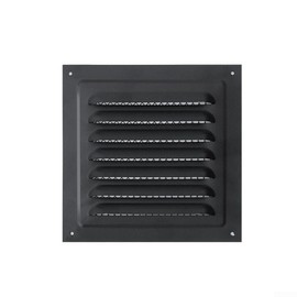 Stainless Steel Exhaust Grille, Slats Ventilation Grille, 150 x 150 mm Ventilation Cover, for Air Conditioners, Fireplace, Slot, Kitchen, Bathroom, Toilet (1 Piece, Black)