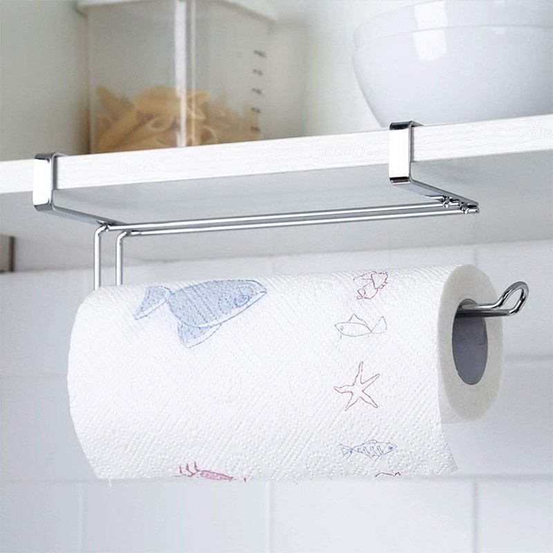 Paper Towel Holder for Cupboard Door Kitchen Roll Under Cabinet