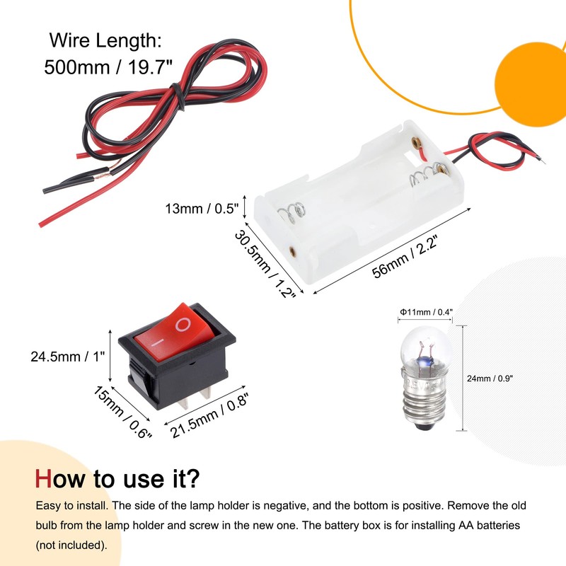 MECCANIXITY Electrical Circuit Experiment Set DIY Materials, 10Pcs 2.5V E10