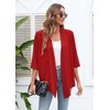 Heymoments Women's Cardigan Lightweight Draped Open Front 3/4 Sleeve Casual
