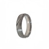 ZXSPGSS Men's Damascus Steel Ring Natural Meteorite Patterns 6mm Width