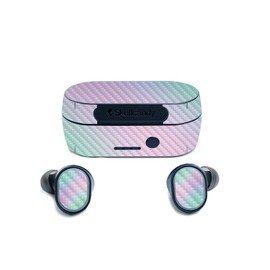 MightySkins Carbon Fiber Skin for Skullcandy Sesh True Wireless Earbuds - Cotton Candy | Protective, Durable Textured Carbon Fiber Finish | Easy to Apply, Remove, and Change Styles | Made in The USA