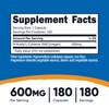 Nutricost N-Acetyl L-Cysteine (NAC) 600mg, 180 Capsules - Non-GMO, Gluten