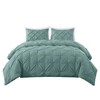 Chezmoi Collection Berlin Spa Blue Pinch Pleat King Comforter Set,