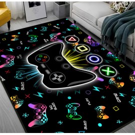 Gaming Rugs for Boys Bedroom, Gamer Rug Boys Room Decor, Game Bedroom Carpet for Teens, Gaming Rug for Gaming Room Decor Accessories 3'x5'