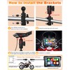 YHTIMIOX Motorcycle CarPlay Screen, 7 Inch Waterproof Touchscreen, Portable Carplay