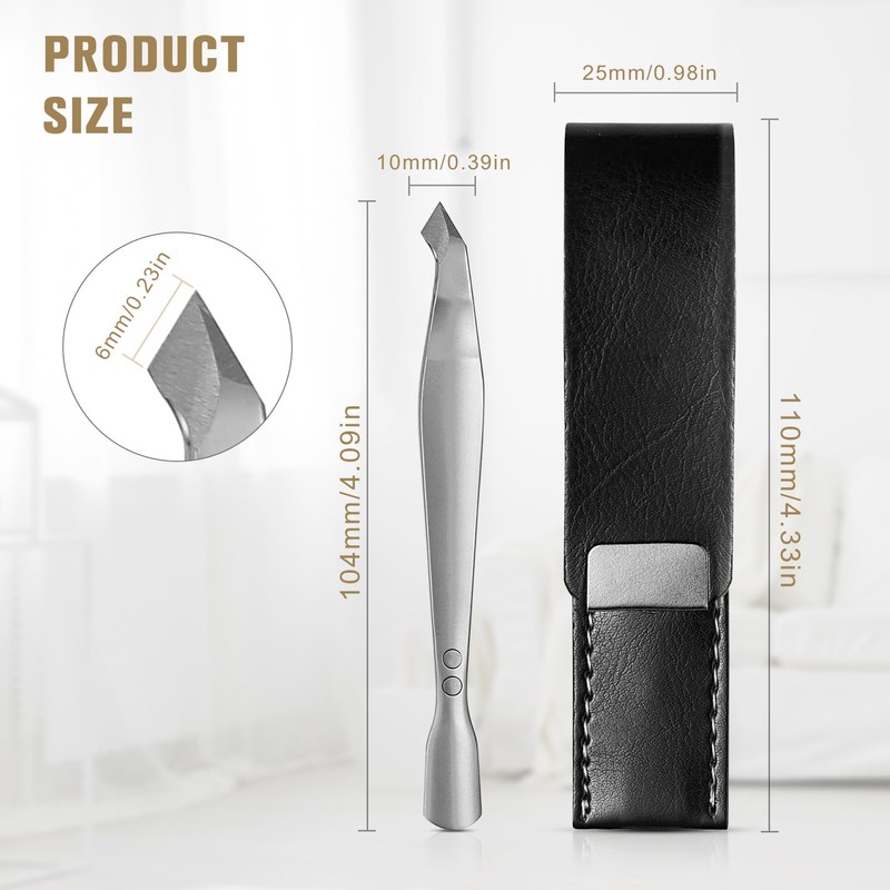 FERYES Cuticle Clipper with Cuticle Pusher & Storage Pouch, Portable
