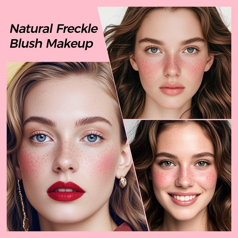 Erinde Natural Freckle Blush Pen, 2 in 1 Light Brown