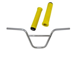 OG Lowrider Handlebar 872 Steel Chrome & BMX Flangeless Yellow Grips