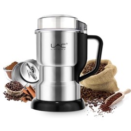 Molinillo de café eléctrico y molinillo de especias, molienda rápida de 150W con cuchillas de acero inoxidable | para granos de café, especias, semillas, hierbas | Molino de alimentos secos | Mini