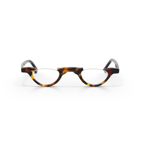eyebobs Topless Unisex Premium Readers, Tokyo Tortoise Front with Black Temples, 1.25 Magnification