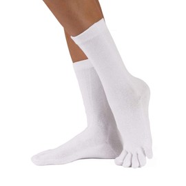 TOETOE - Men, Women Everyday Stretchy Mid-Calf Soft Cotton Seamless Plain Toe Socks, Hygienic, Breathable, UK 4-11