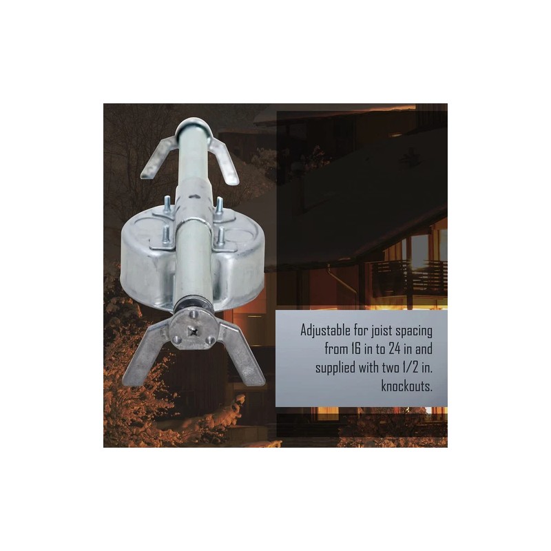 Hubbell RACO 4 Inch Electric Ceiling Fan Box Adjustable for