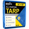 Blue Multi Purpose Tarps 30' x 50', 8 x 8