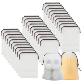 UZSUZZ Schuhtasche 30 Stück Schuhbeutel mit Zugband PE Schuhtasche Reise Schuhtasche Wasserabweisend Schuhtasche Staubdicht Schuhsack farblos Multifunktionale Packsack mit Tunnelzug