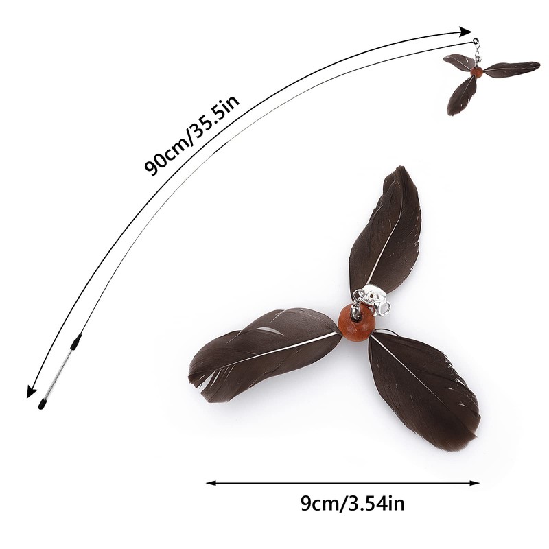 cobee Cat Feather Propeller Wall Toy, Cat Feather Toy Replacement,