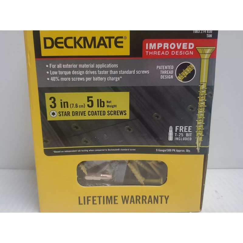DECKMATE #9 x 3 in. Star Flat-Head Wood Deck Screw