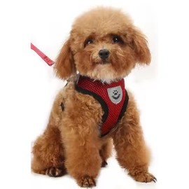 Red Pet Vest Harness, Soft Mesh Breathable Dog Vest with Adjustable Straps, Waterproof Pet Harness for Large Dogs (L)