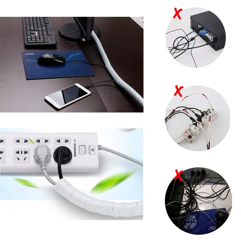 VIWIEU Cords, Electrical Cable Storage Cover, White, Large Inner Diameter