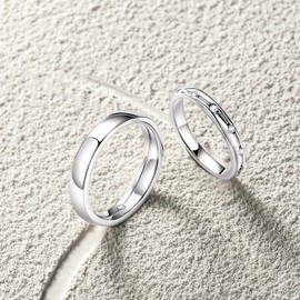 FANCIME Women's Men's Ring, Light Flow, Zirconia, Width 0.11 inches (2.85 mm), For Girls, Men's Ring, Couple, Silver, S925, Sterling Silver, Brand, Christmas, Anniversary, Reward, Matching, Unisex,