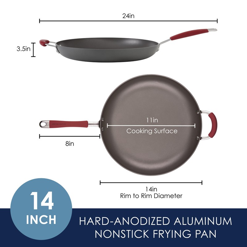 Rachael Ray 87631-T Cucina Hard Anodized Nonstick Skillet with Helper