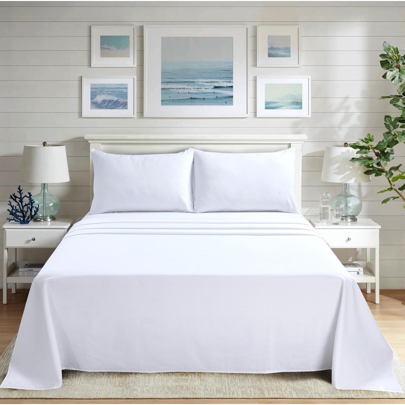 CHARKHAH Polycotton Flat Sheets with Single Double King Size Bed