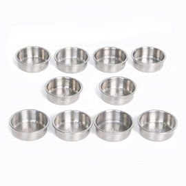 MRTIOO 0.5oz Feeding Cups 10pcs, Stainless Steel 304 SUS Metal, Reptile Food Bowls and Water Dish, for Crested Gecko, Lizard Or Other Small Pet Feeder Ledge Accessories Supplies