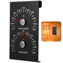 yeesport Sauna Thermometer & Hygrometer, 2-in-1 Aluminum Thermometer Fahrenheit with Hygrometer, Indoor Sauna Temperature and Humidity Gauge, Temperature and Humidity Monitor for Sauna Room