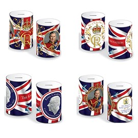 4 x KING CHARLES III MONEY TIN -Piggy Bank, LIMITED EDITION CORONATION Coin Tin, Cash Tin, Saving Tin, Money Box, Birthday Money, Holiday & Christmas Fund (4 KING CHARLES III)