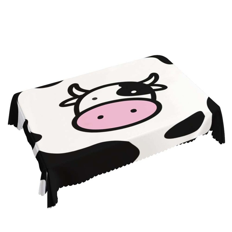Walmsco Tablecloth Black White Cow Decor For Dining Room Kitchen