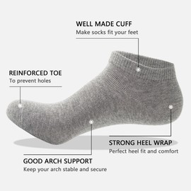 LBJR 12 Pairs Ankle Socks Breathable ShortSocks Women Men Low Cut Cotton Sock