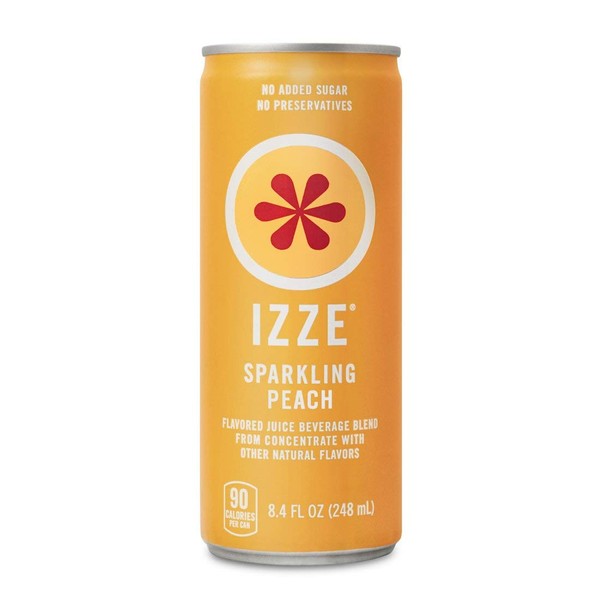 IZZE Sparkling Juice, Peach, 8.4 Fl Oz (24 Count), Package may vary